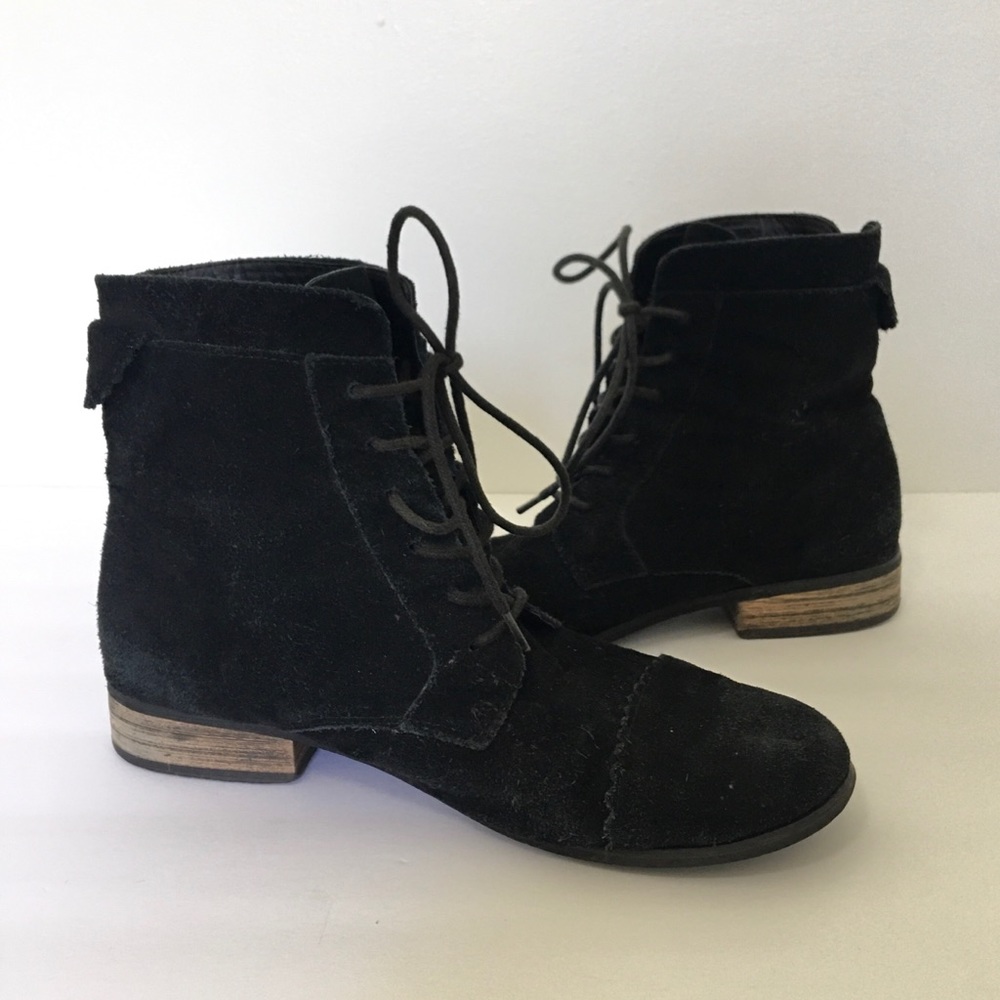 Urban Outfitters Black Suede Lace Up Boots